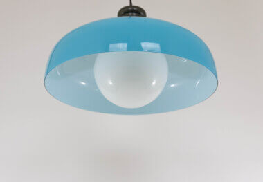 The inside white globe of a large L 72 Glass pendant by Alessandro Pianon for Vistosi