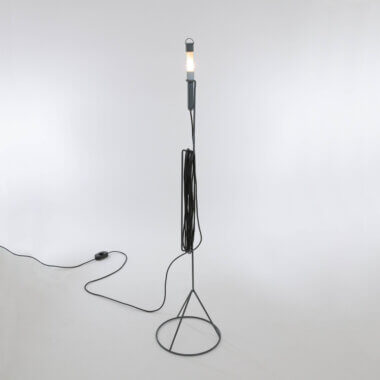Edy floor lamp by Piero Castiglioni for Fontana Arte, switched on