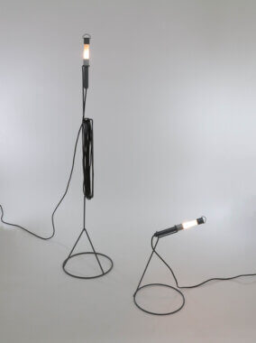 A pair of Edy lamps by Piero Castiglioni for Fontana Arte, in their full beauty