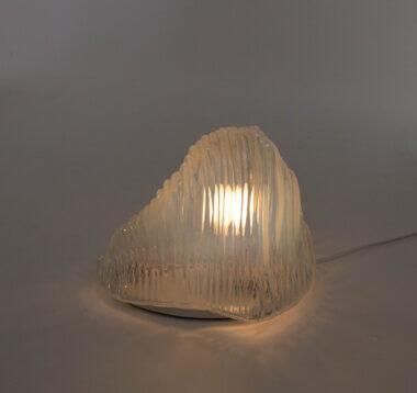 Iceberg table lamp by Carlo Nason for A.V. Mazzega, switched on