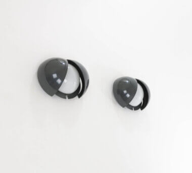 Pair of grey Lampira wall lamps by G.P.A. Monti for Fontana Arte, as seen from one side