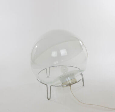 The back of a Sfera Table of Floor Lamp by Angelo Mangiarotti in Murano Glass for Skipper,