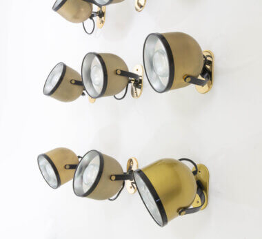 Six our of a set of nine wall lamps by Gae Aulenti and Livio Castiglioni for Stilnovo