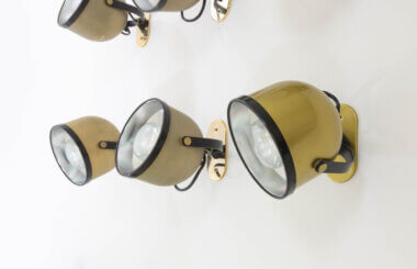 Three out of a set of nine wall lamps by Gae Aulenti and Livio Castiglioni for Stilnovo