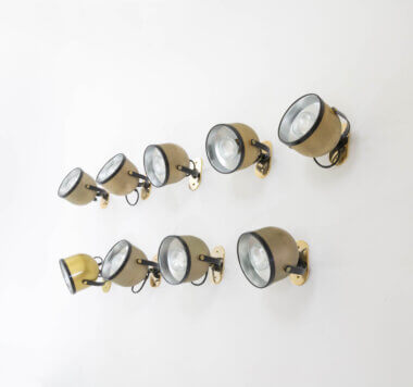 Set of beautiful brass wall lamps by Gae Aulenti & Livio Castiglioni for Stilnovo