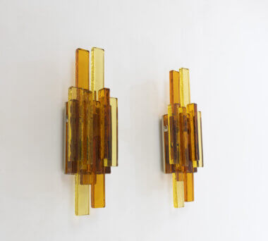 Pair of glass wall lamps by Svend Aage Holm Sørensen