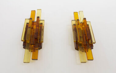Pair of glass wall lamps by Svend Aage Holm Sørensen, as seen from below