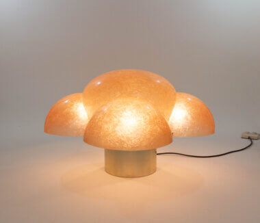 Luna table lamp by Gian Emilio, Piero & Anna Monti for Candle, switched on