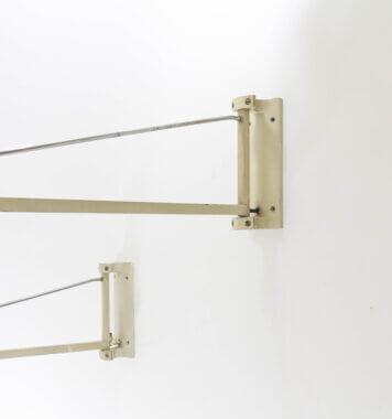The brackets of a pair of hospital wall lamps, model 2130, by Stilnovo