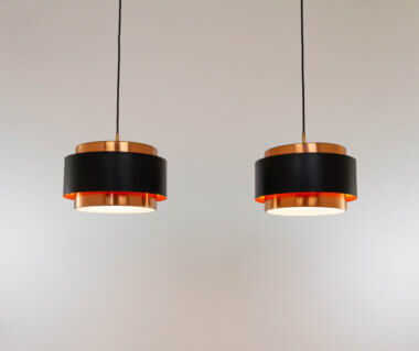Pair of Saturn Pendants by Jo Hammerborg for Fog & Mørup, switched on