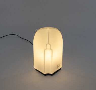 Tiki table lamp by Kazuhide Takahama for Leucos, switched on