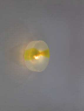 White and Yellow Oite Wall lamp by Renato Toso for Leucos, which can also be used as a ceiling lamp