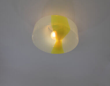 White and Yellow Oite Ceiling lamp by Renato Toso for Leucos, which can also be used as a wall lamp