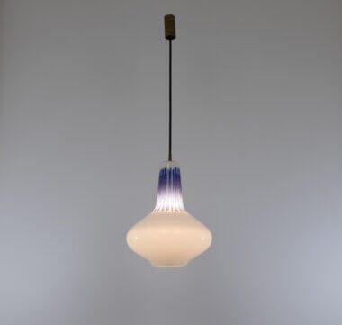 Beautiful Murano glass pendant with blue stripes by Massimo Vignelli for Venini