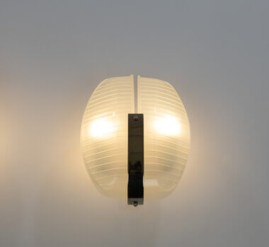 Lambda wall lamp in metal and glass by Vico Magistretti for Artemide, as seen from the front