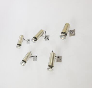 Beautiful set of five Model 36 wall lamps by Gino Sarfatti for Arteluce