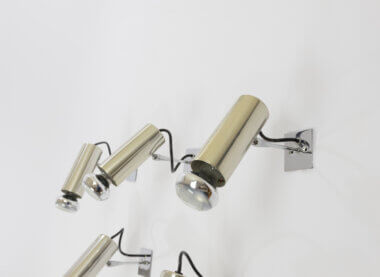 More details of a set of five Model 36 wall lamps by Gino Sarfatti for Arteluce