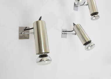 Two out of a set of five Model 36 wall lamps by Gino Sarfatti for Arteluce