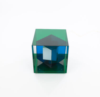 Caleidoscopio table lamp by Giorgio Longoni for Stilnovo, with the kaleidoscopic shape.