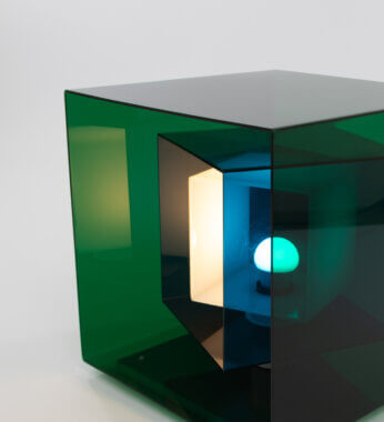 Details of a Caleidoscopio table lamp by Giorgio Longoni for Stilnovo