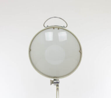 The reflector of a Model 2130 wall lamp by Stilnovo, used in hospitals, as seen from the point of view of the patient