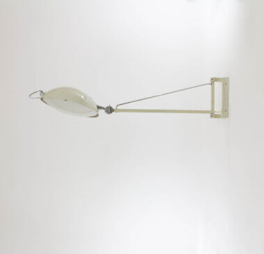 Wonderful view of a Model 2130 wall lamp by Stilnovo, used in hospitals