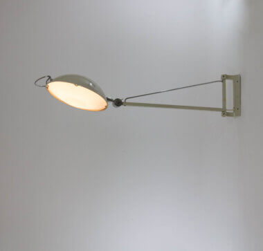 Model 2130 wall lamp by Stilnovo, used in hospitals, switched on